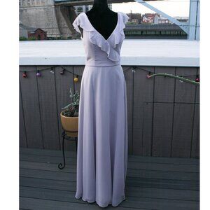 Mori Lee 21527 Ruffle Cap Sleeve Bridesmaid Dress - Wisteria